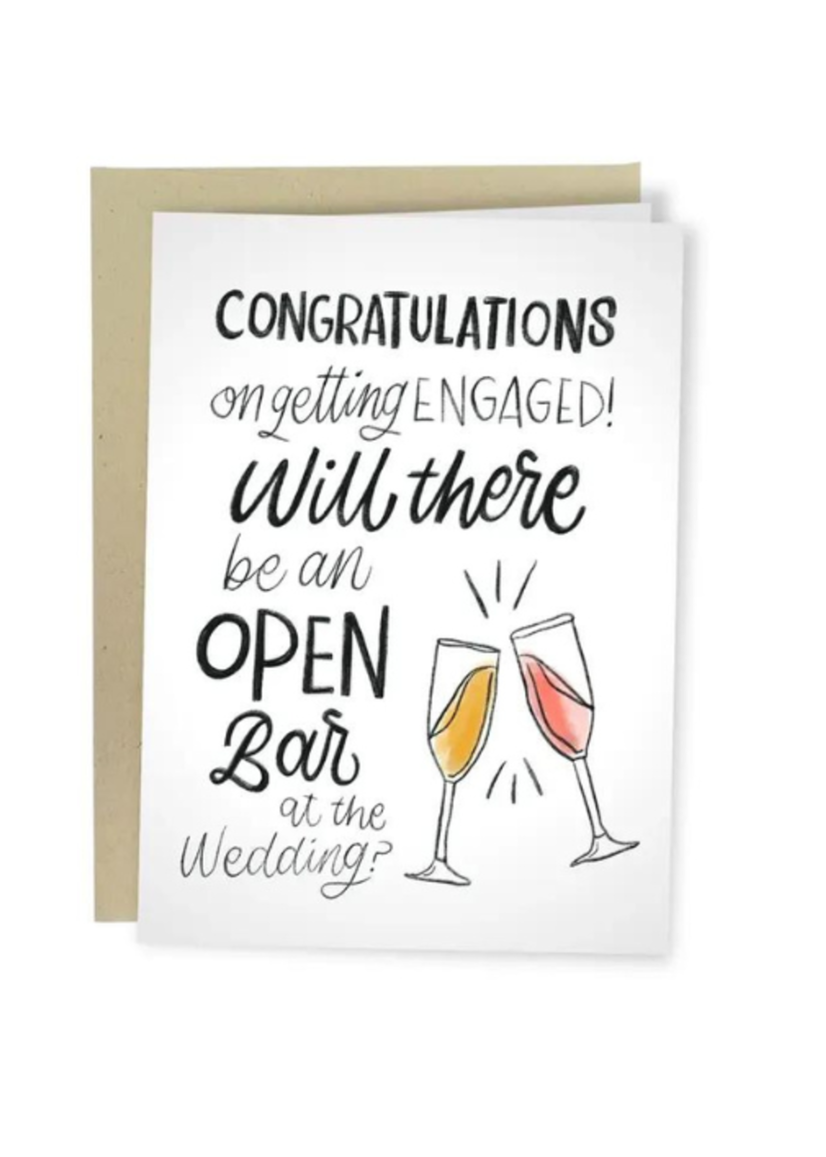 Sleazy Greetings Wedding Card - Will There Be An Open Bar?