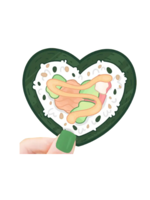 Turtle's Soup Sushi Heart Sticker