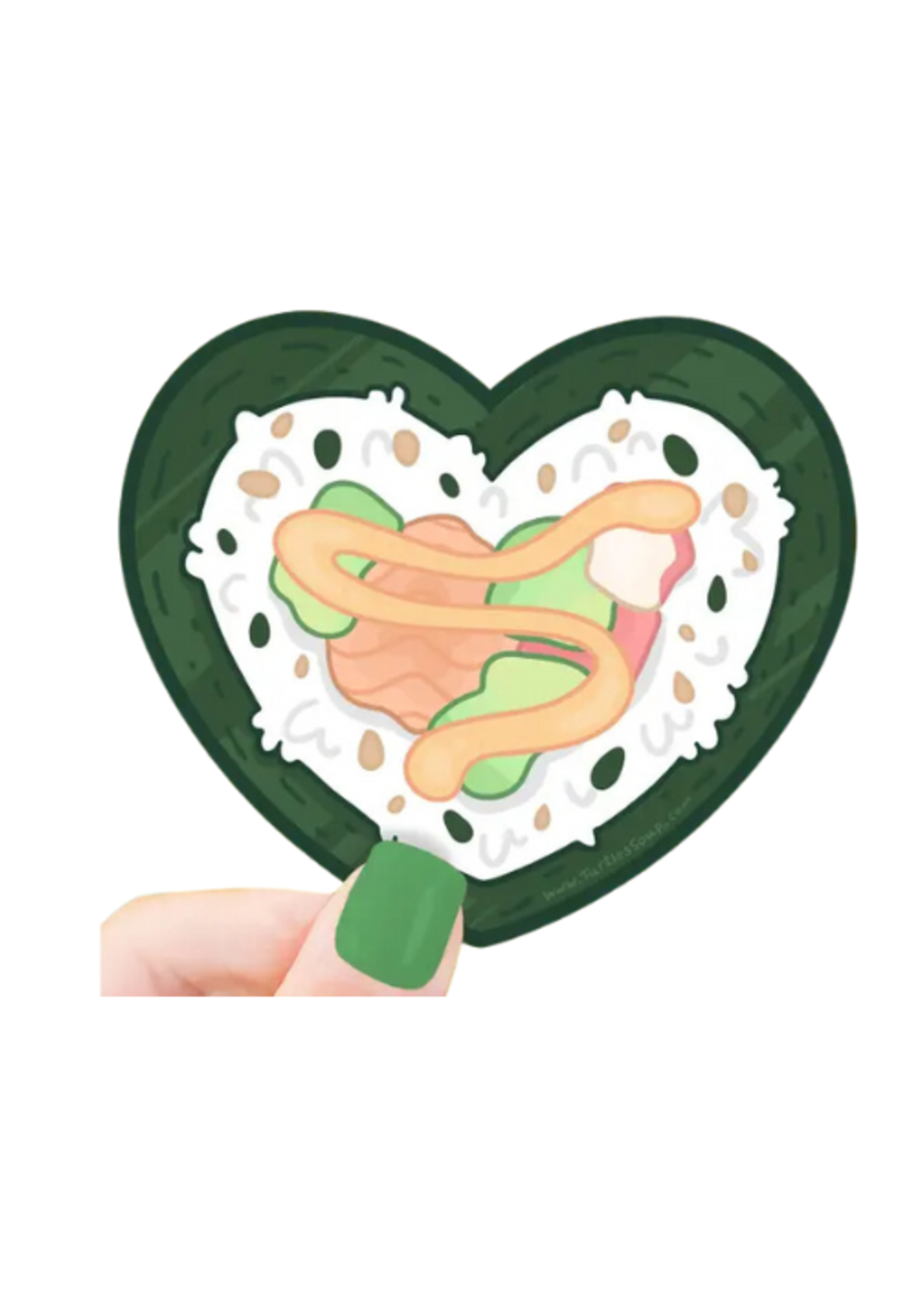 Turtle's Soup Sushi Heart Sticker
