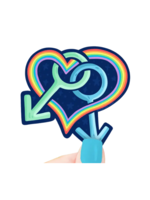 Turtle's Soup Gay Pride Heart Sticker