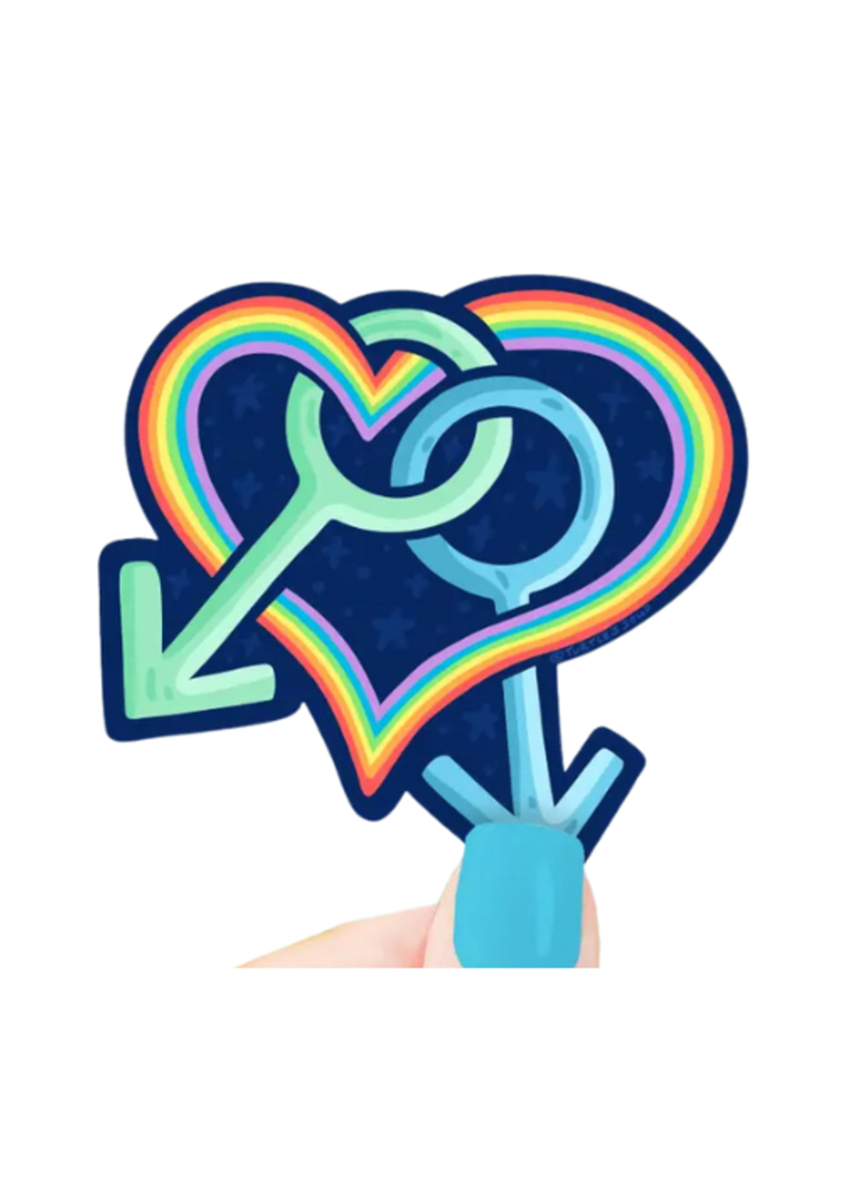 Turtle's Soup Gay Pride Heart Sticker