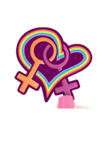 Turtle's Soup Lesbian Pride Heart Sticker