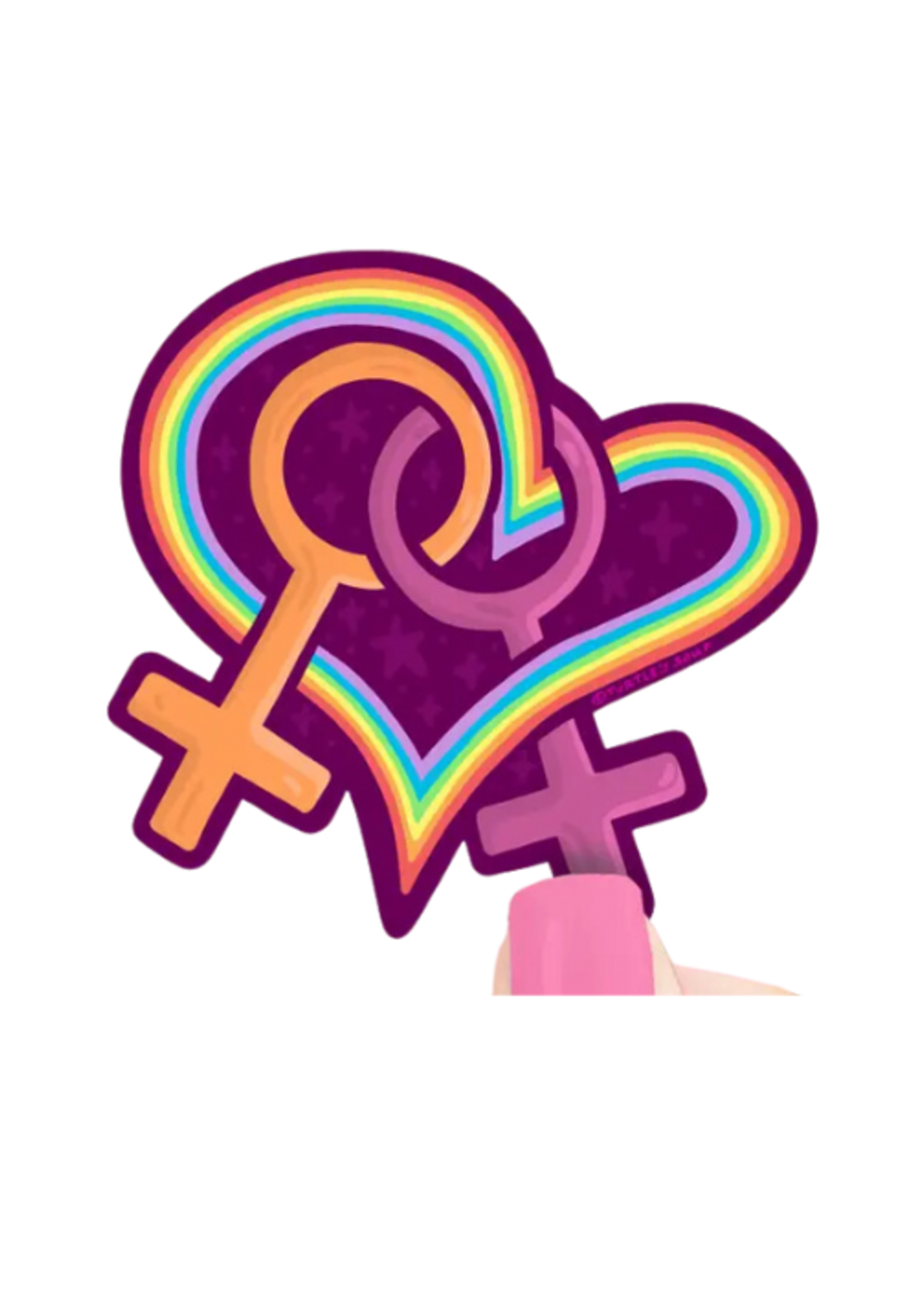 Turtle's Soup Lesbian Pride Heart Sticker