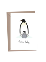 Queen Fayzel Baby Card - Penguin Hello