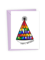 Queen Fayzel Birthday Card - Rainbow Party Hat