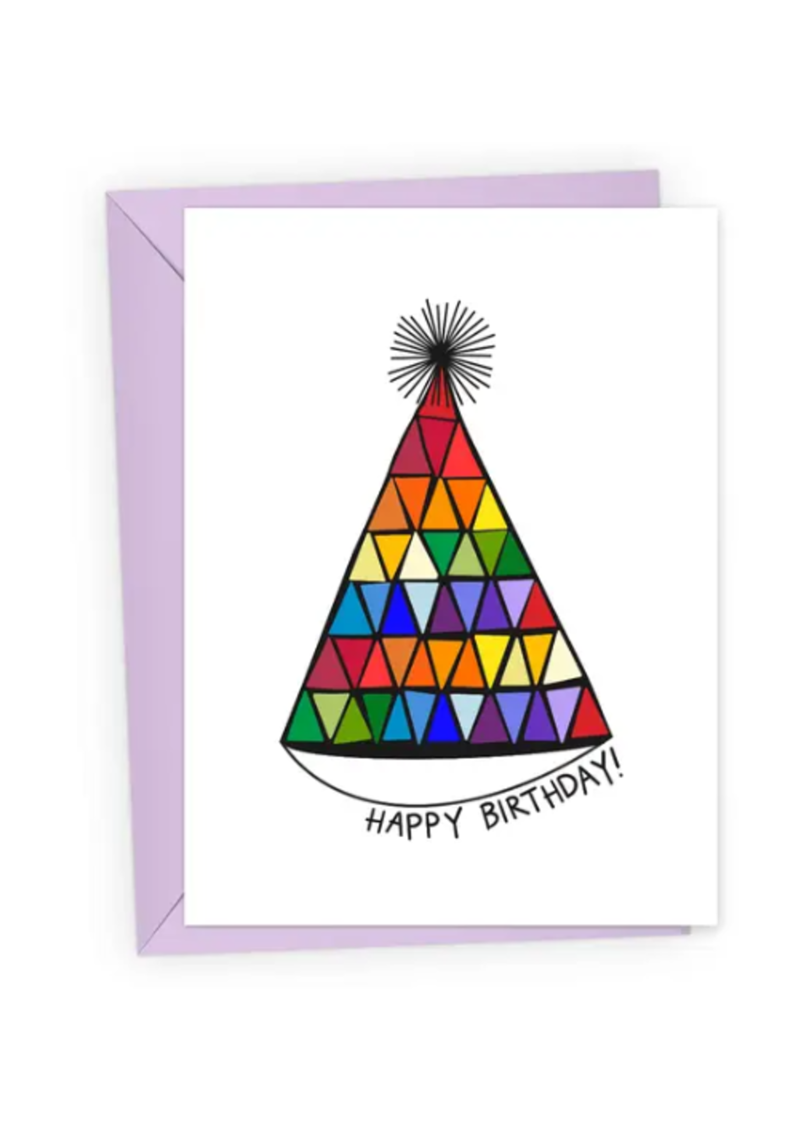 Queen Fayzel Birthday Card - Rainbow Party Hat