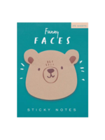 Girl of All Work Bear Funny Faces Sticky Notes