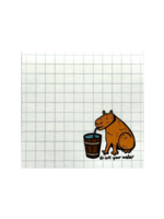 2Birds1Pencil Illustrations Drink Your Water Capybara Sticky Notes