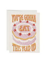 Red Cap Cards Birthday Card - Eat This Year Up
