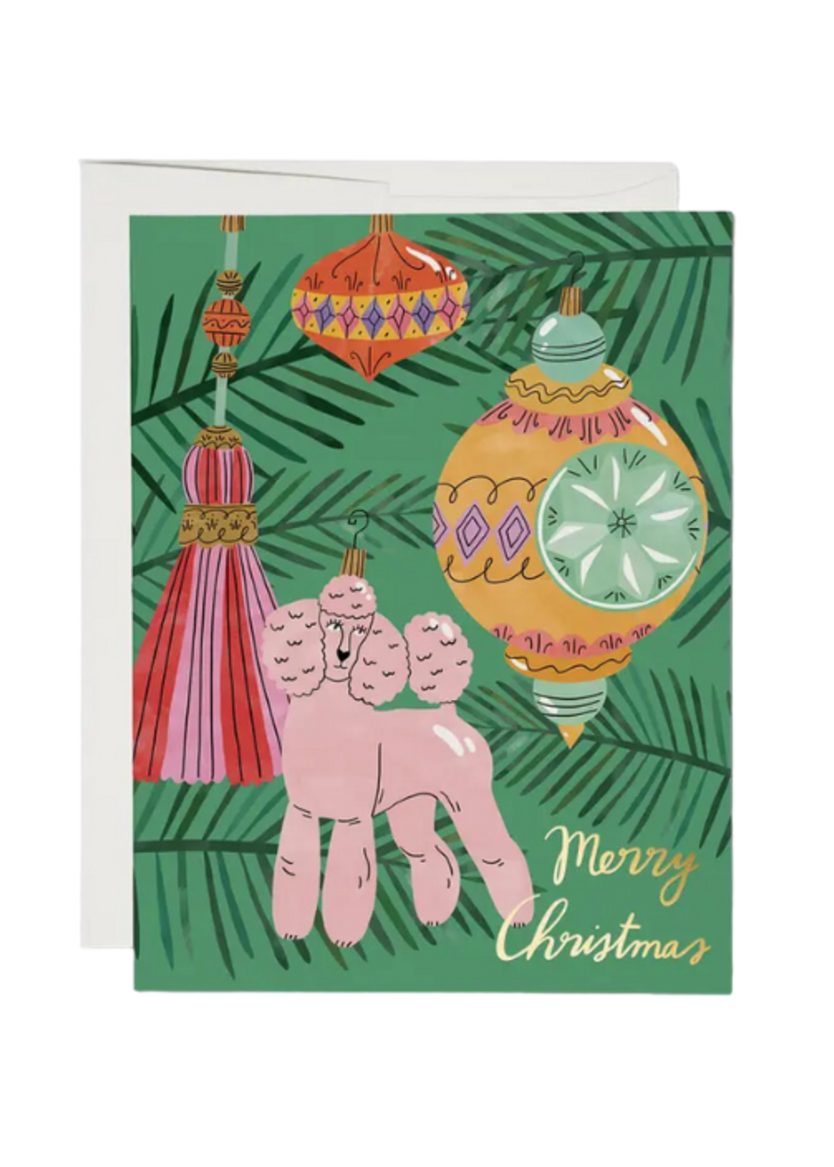 Red Cap Cards Holiday Card - Christmas Poodle