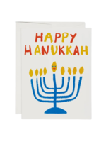 Red Cap Cards Hanukkah Card - Happy Menorah