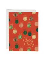 Red Cap Cards Holiday Card - Merry Ornaments