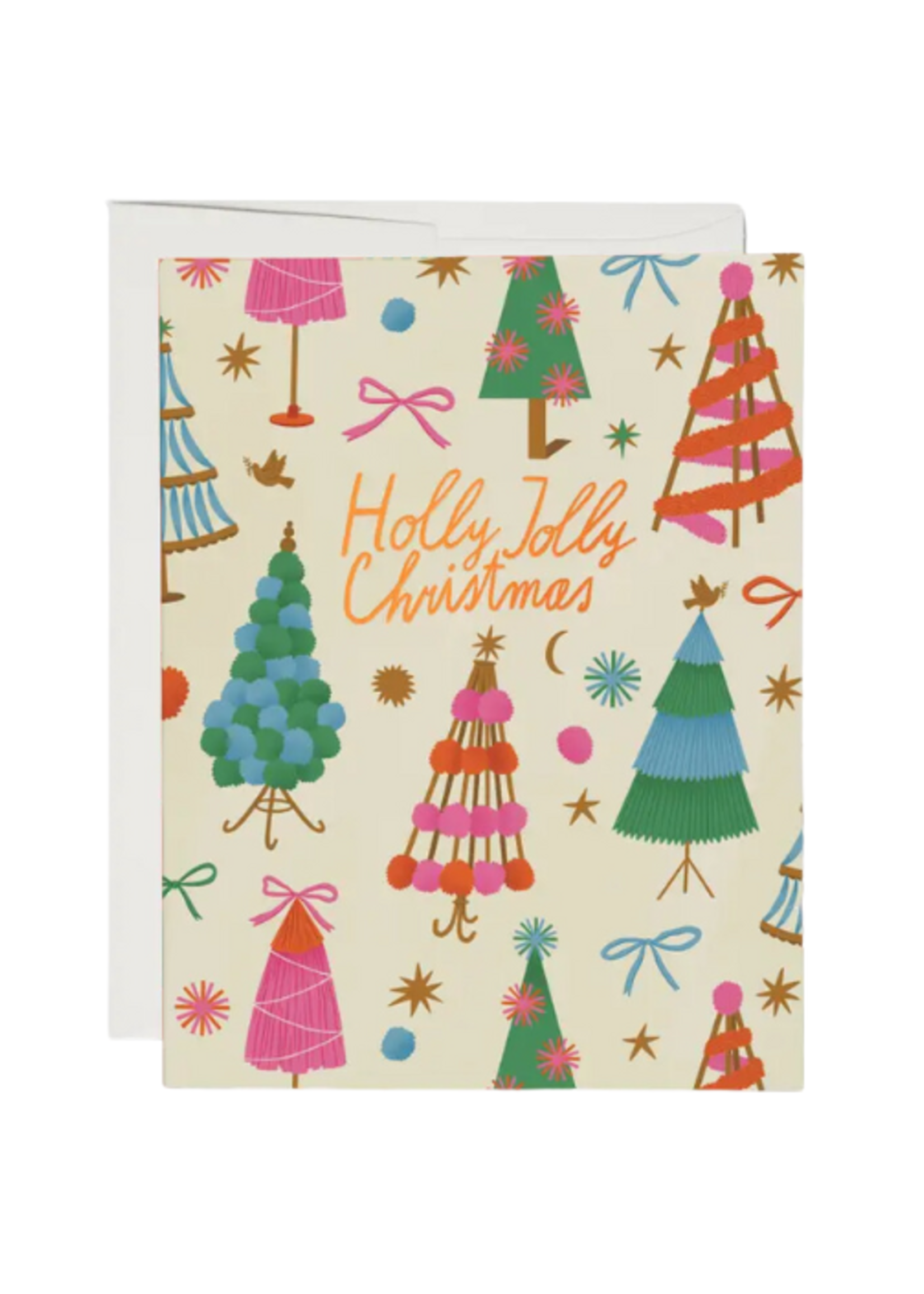 Red Cap Cards Holiday Card - Holly Jolly Trees