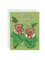 Red Cap Cards Holiday Card - Mitten Bears