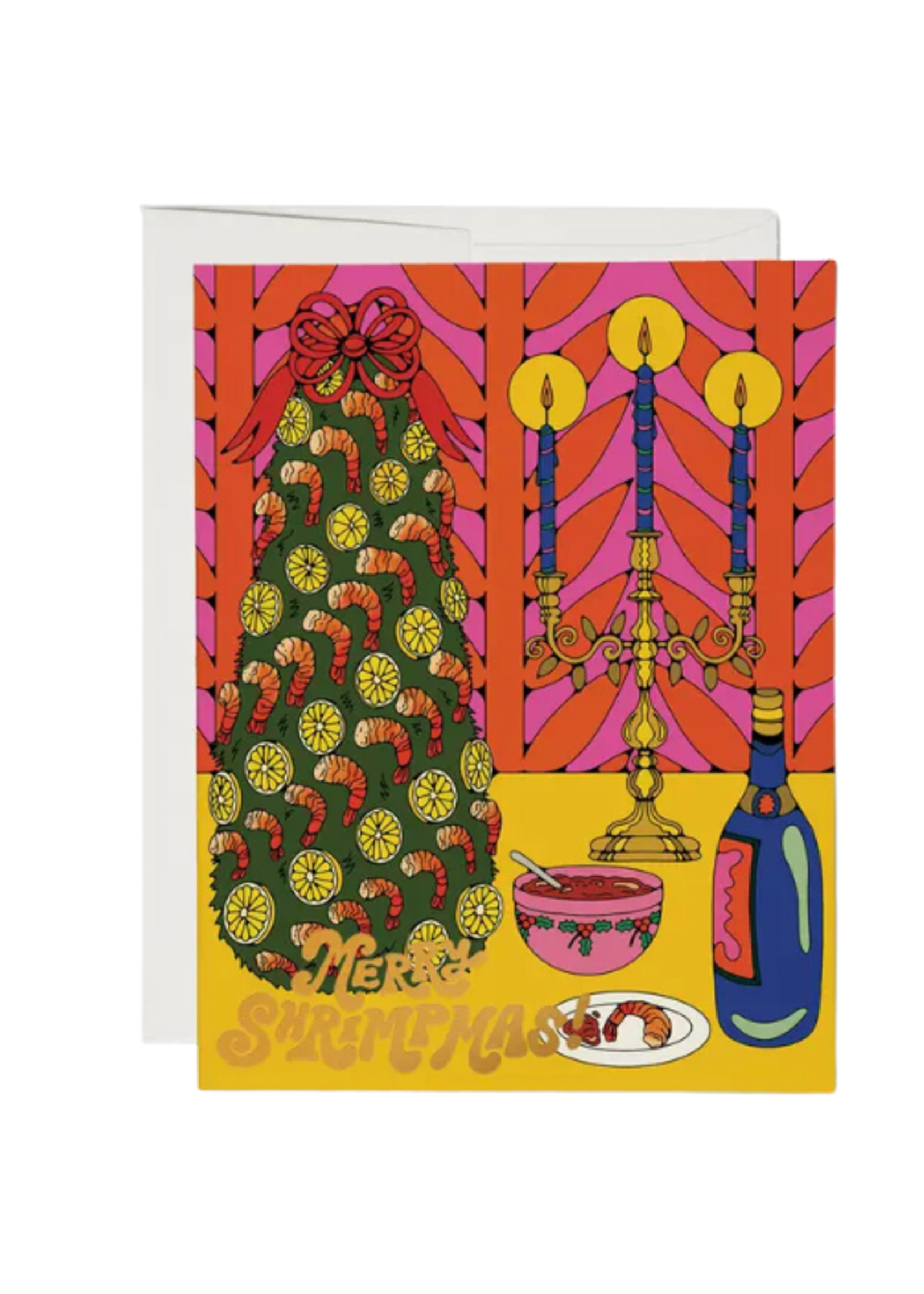 Red Cap Cards Holiday Card - Merry Shrimpmas