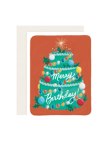 Slightly Stationery Holiday Birthday Card - Merry Birthday