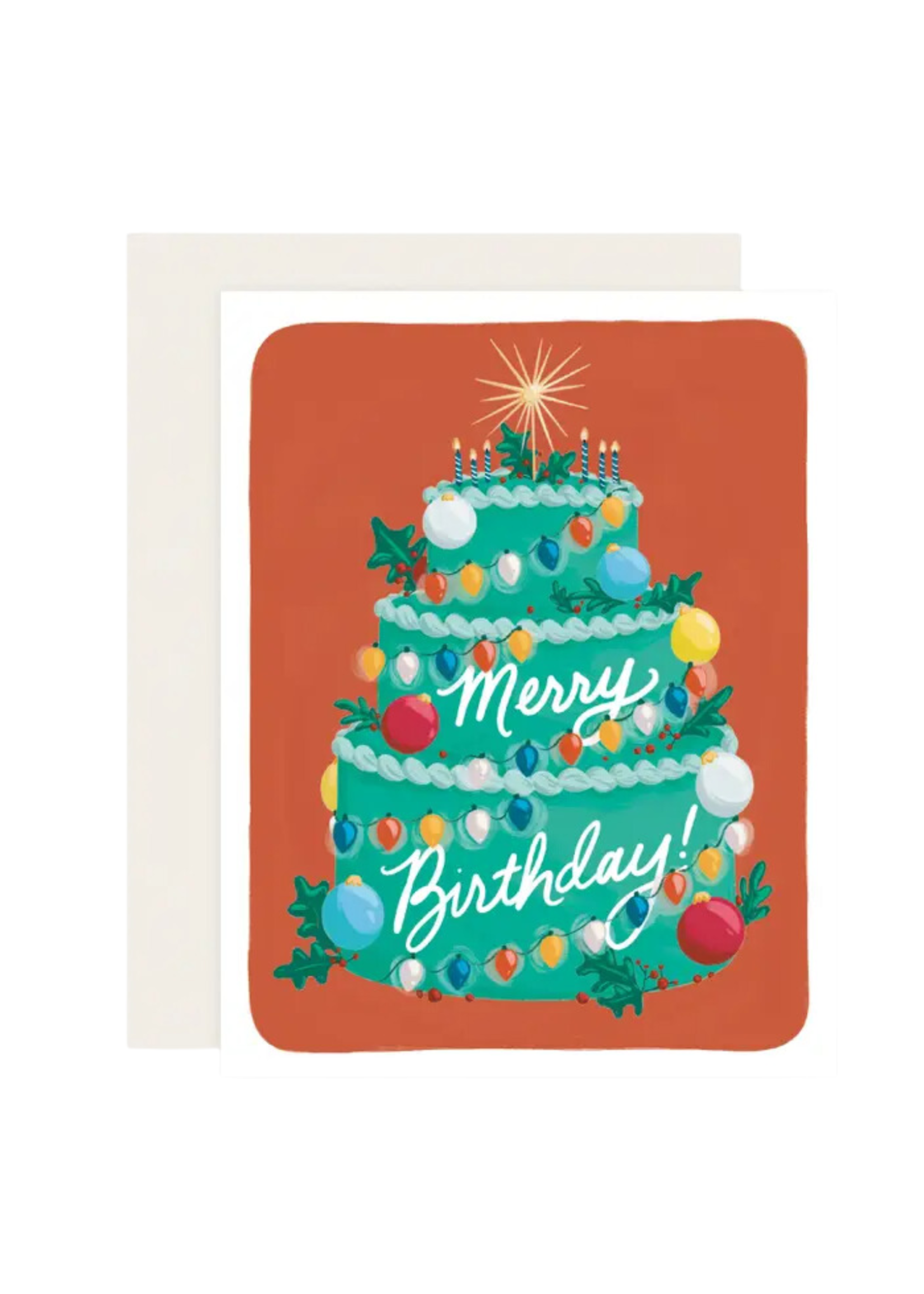 Slightly Stationery Holiday Birthday Card - Merry Birthday