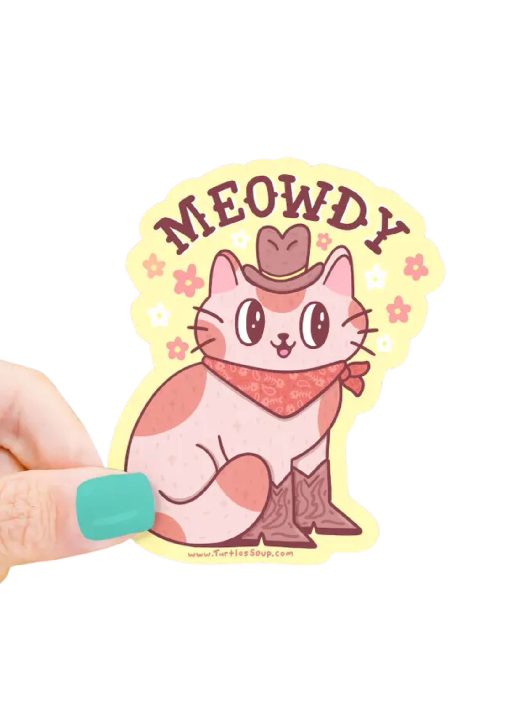 Turtle's Soup Meowdy Cowboy Cat Sticker