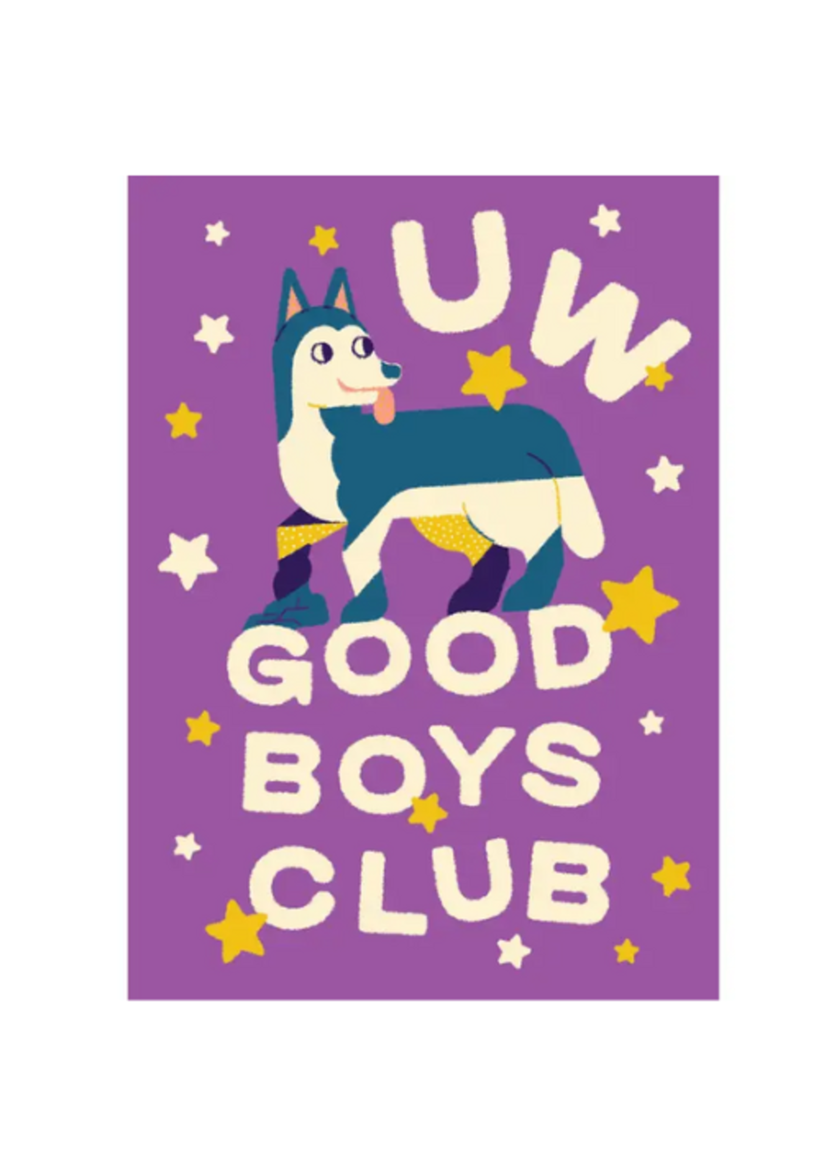 Wug Prints UW Good Boys Club Postcard
