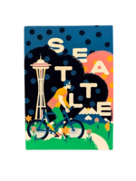 Wug Prints Seattle Cyclist Postcard