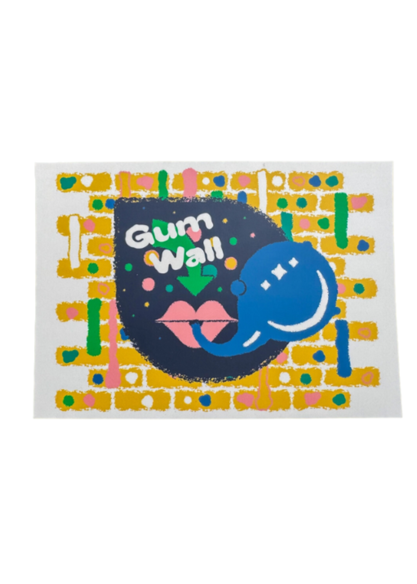 Wug Prints Gum Wall Postcard