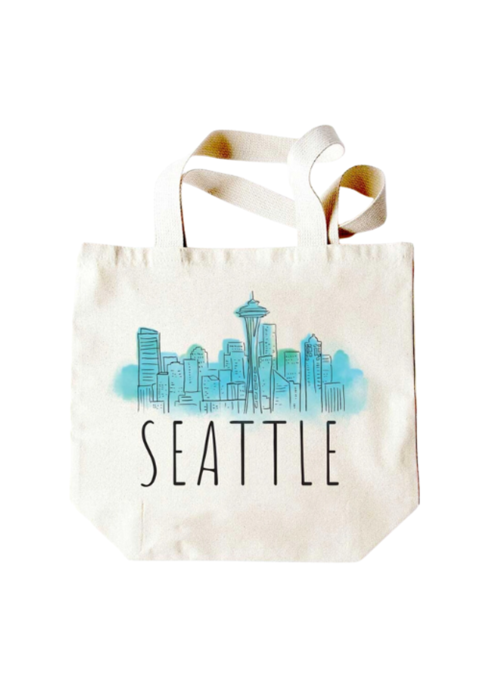 Potluck Press Cloudy Seattle Skyline Tote