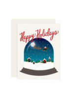 Slightly Stationery Holiday Card - Santa Snowglobe