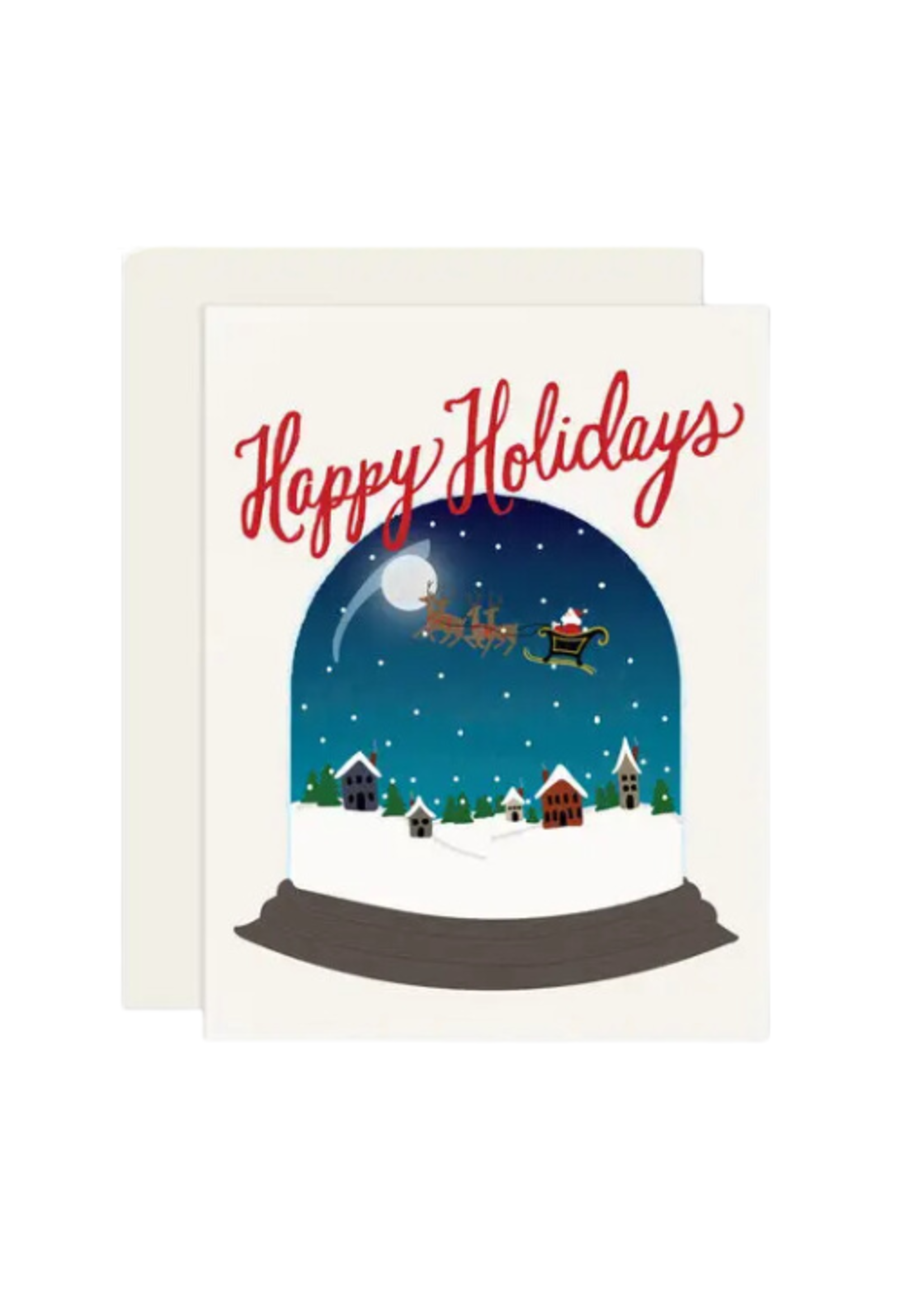 Slightly Stationery Holiday Card - Santa Snowglobe