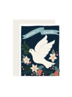 Slightly Stationery Holiday Card - Peace Floral Dove