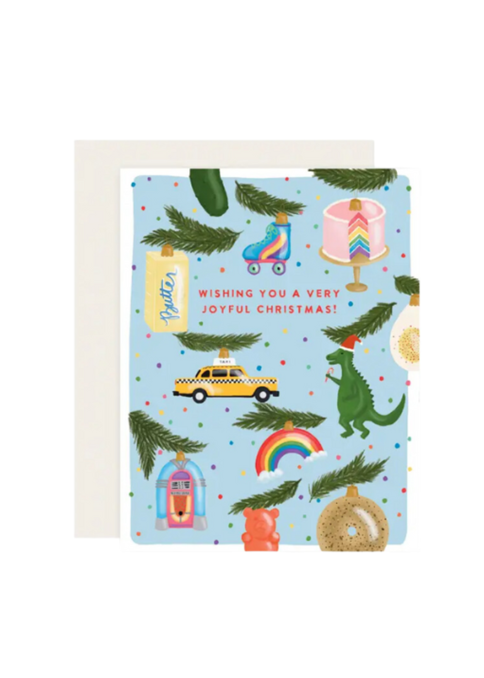 Slightly Stationery Holiday Card - Joyful Ornaments