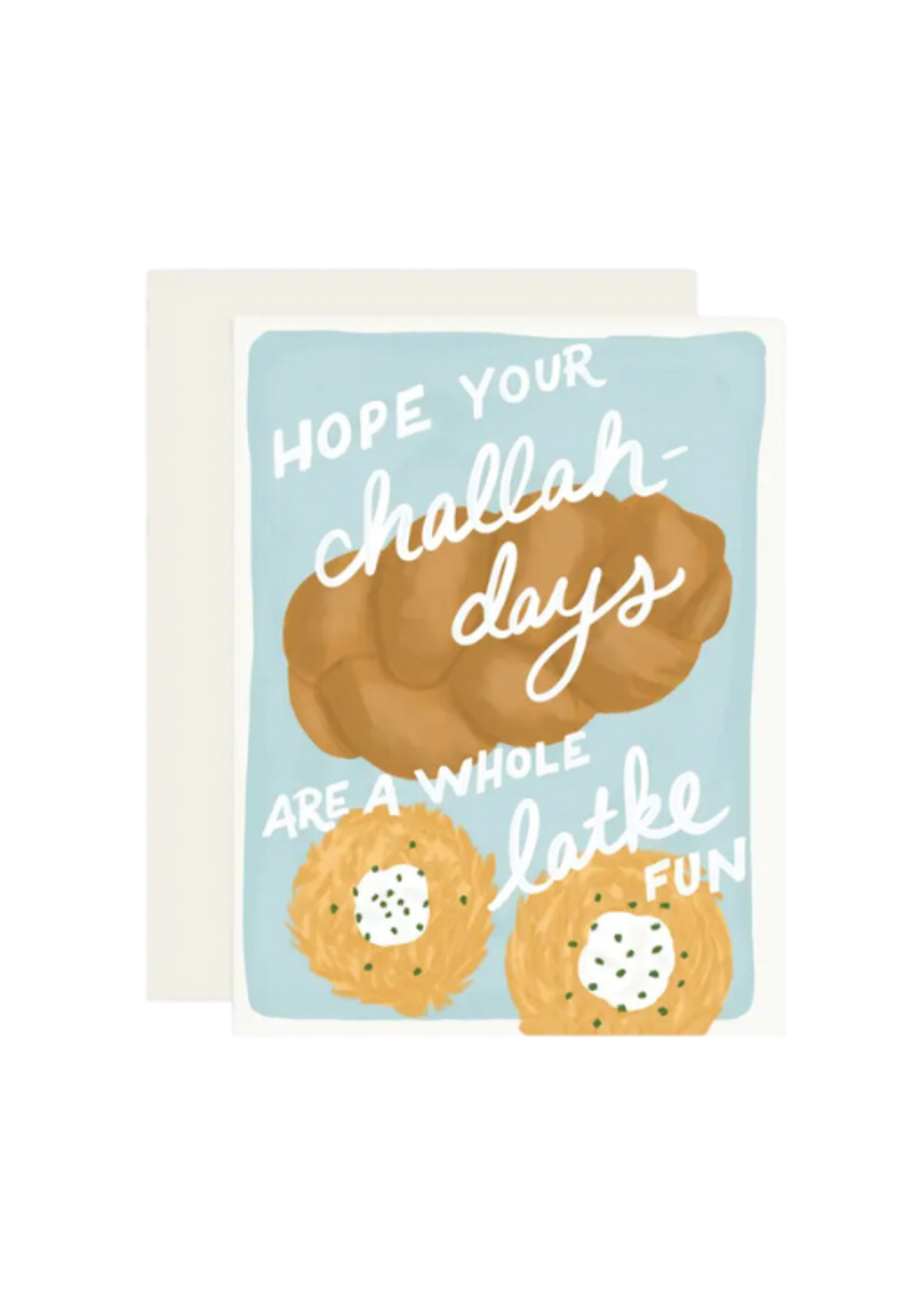 Slightly Stationery Hanukkah Card  - Challah & Latke
