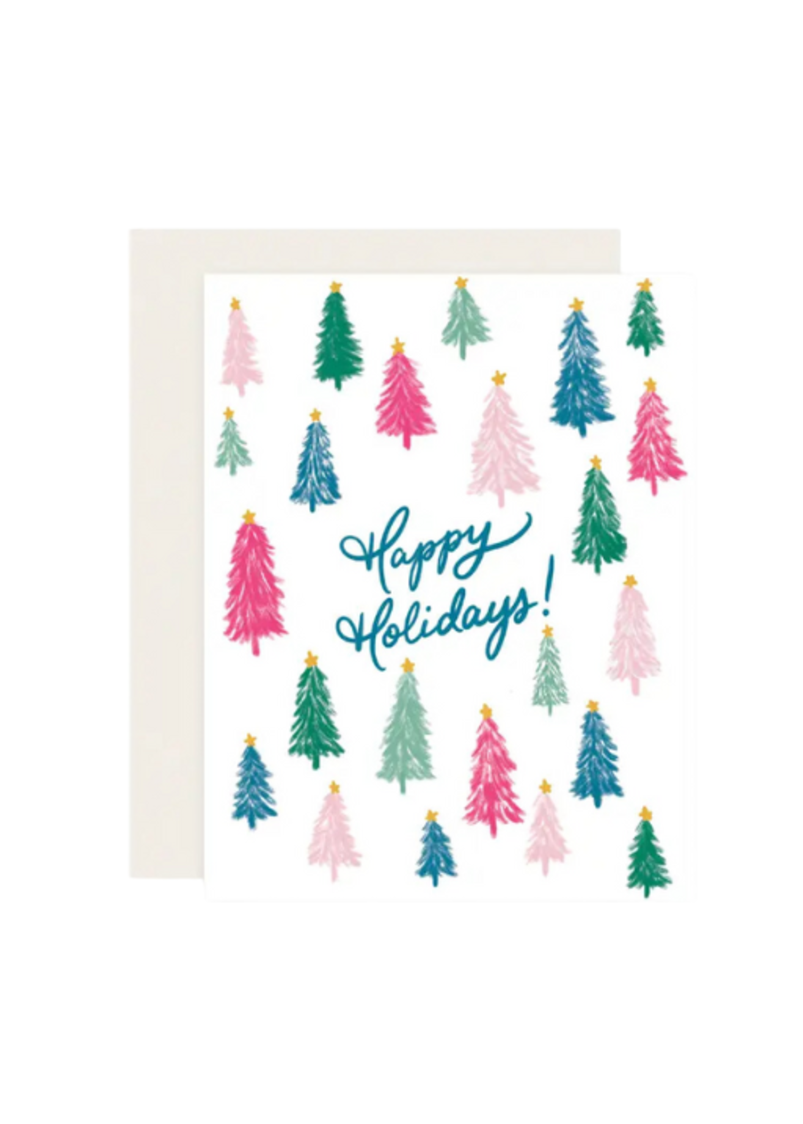 Slightly Stationery Holiday Card - Bright Trees