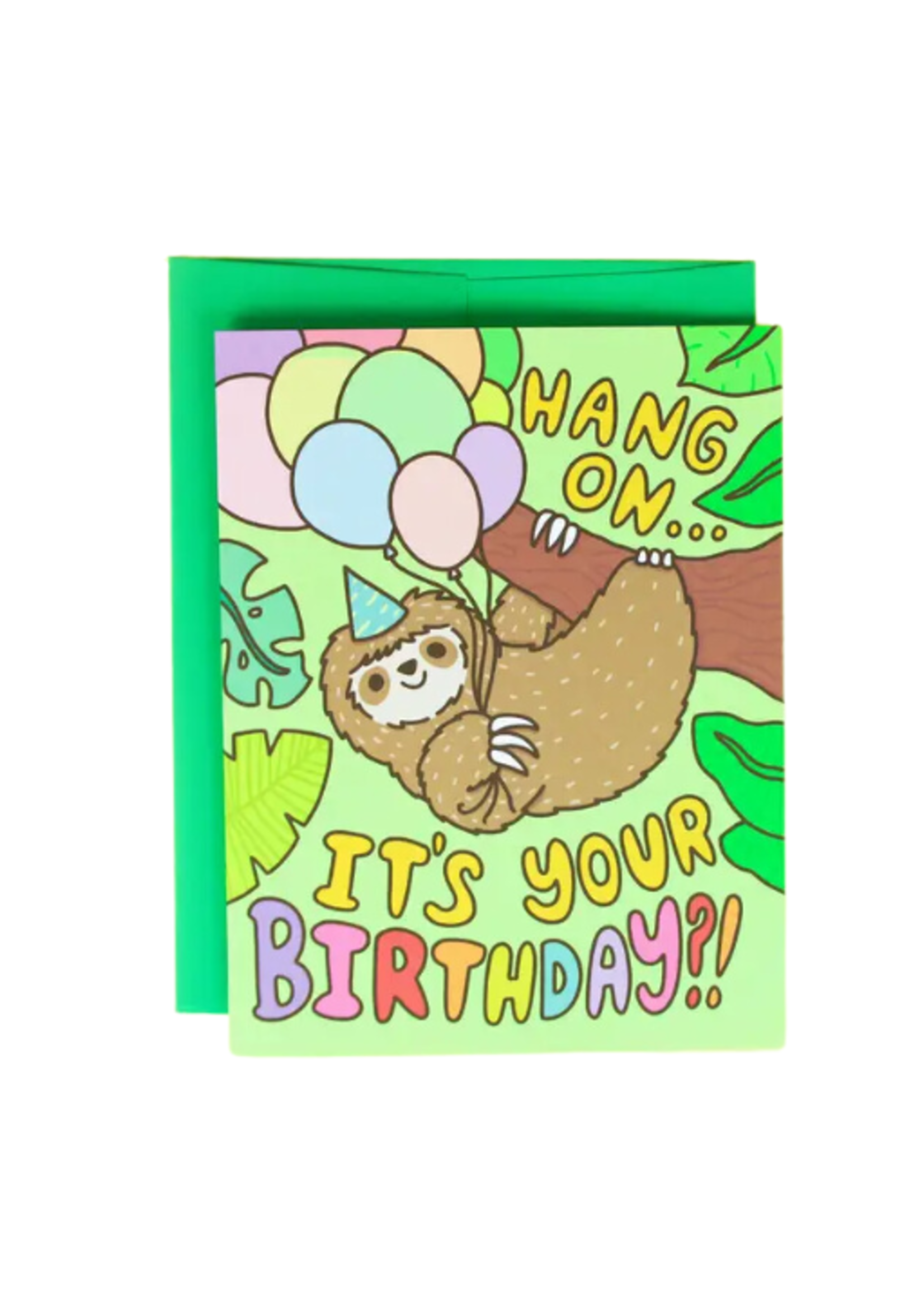 Turtle's Soup Birthday Card - Hang On Sloth