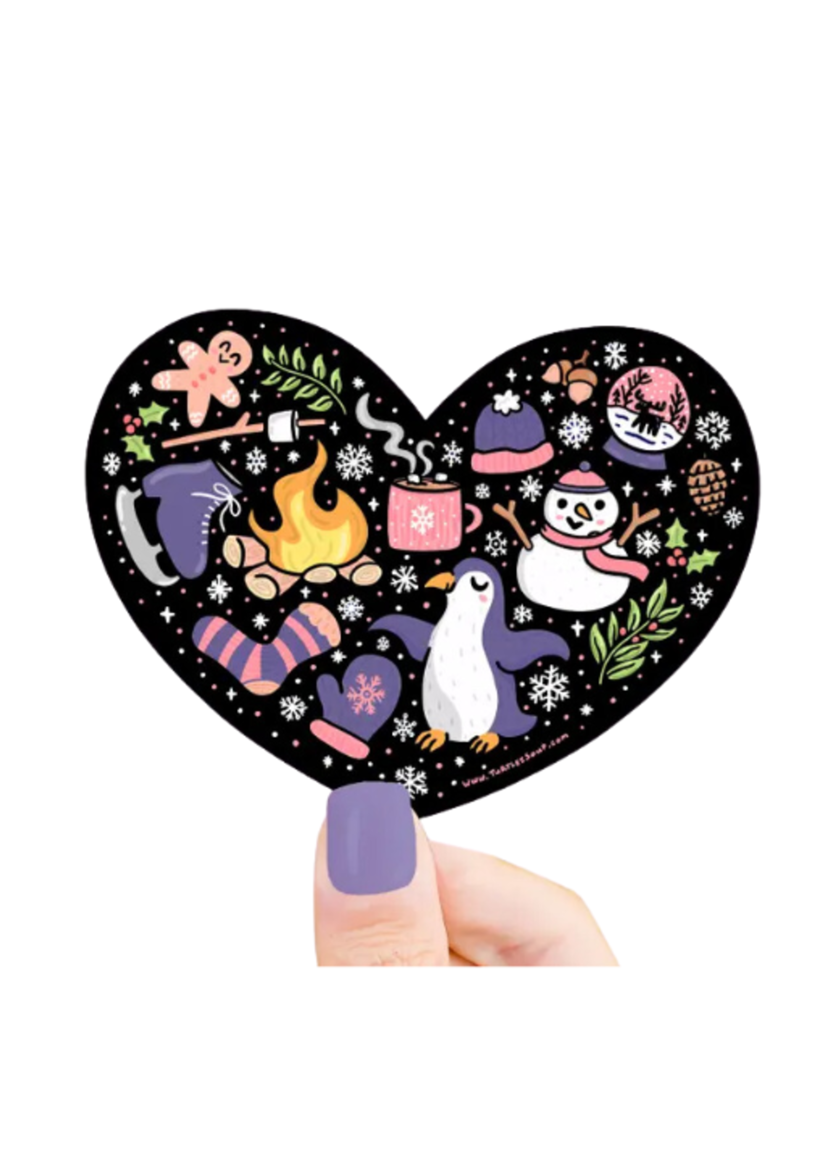 Turtle's Soup Winter Heart Sticker