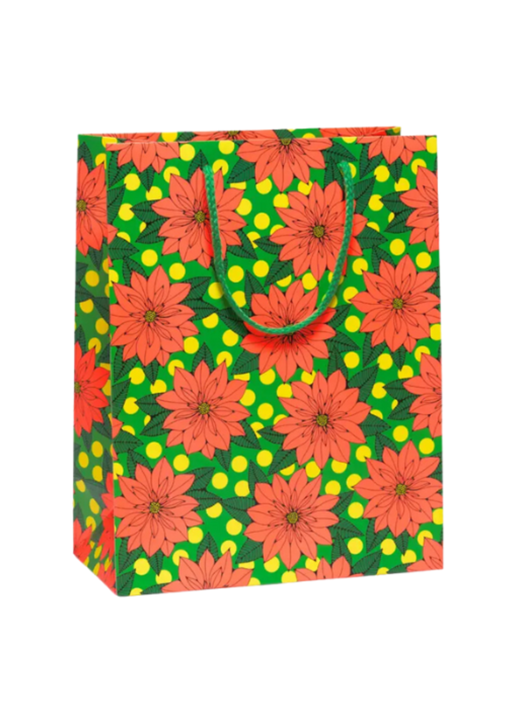 Red Cap Cards Big Poinsettia Gift Bag