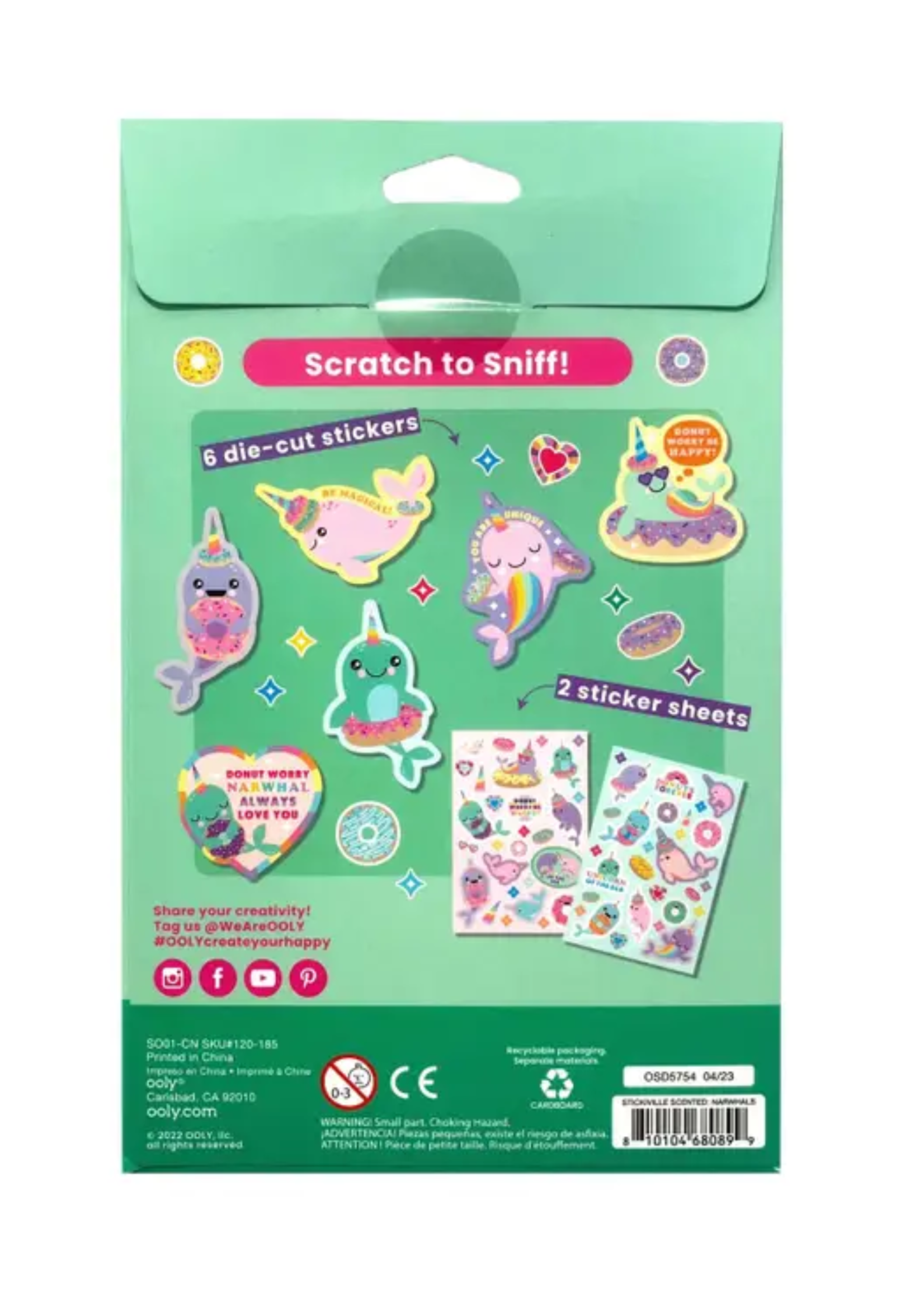 Ooly Nom Nom Narwhals Scented Stickers
