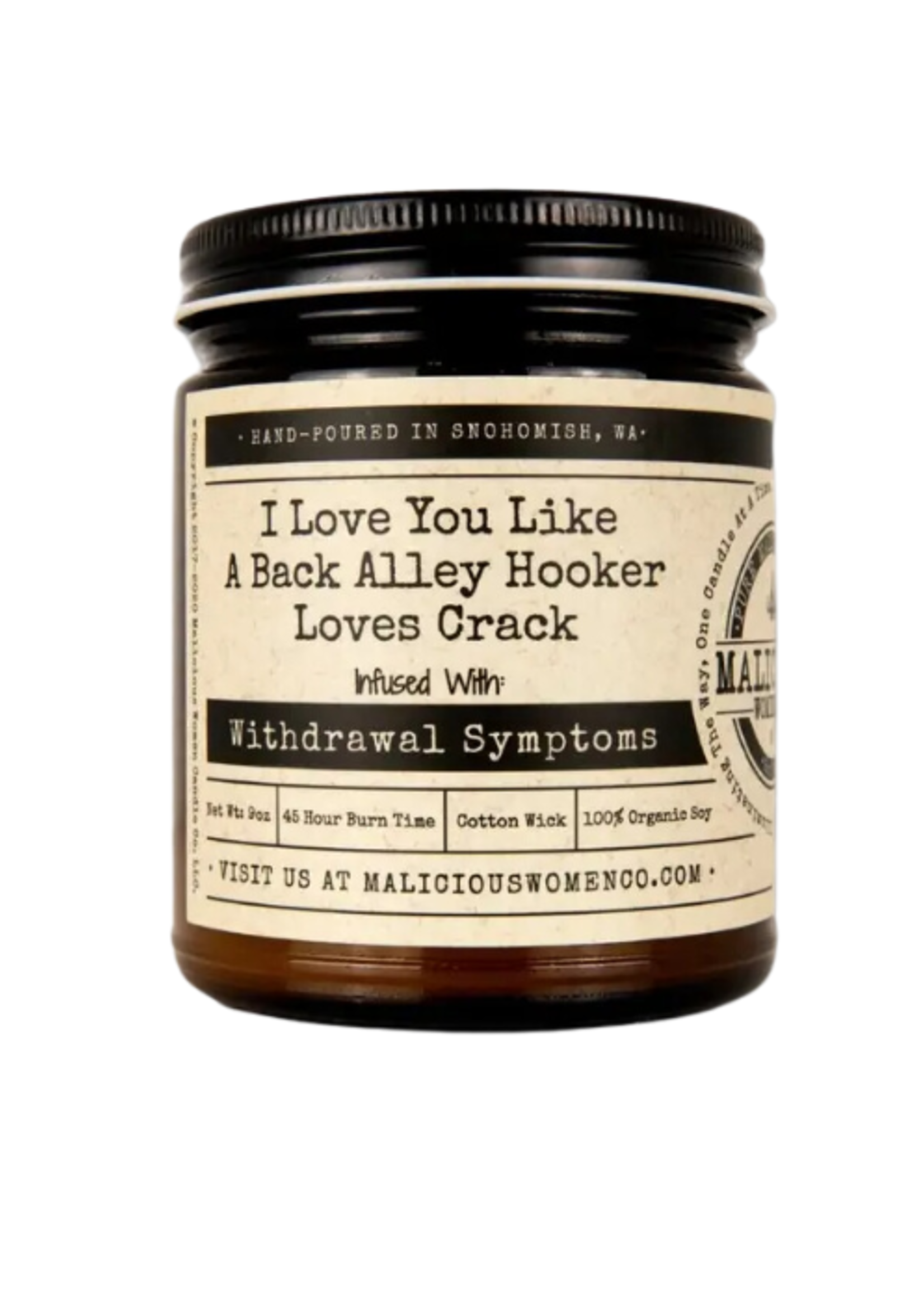 Malicious Woman Candle Co. I Love You Like A Back Alley Candle