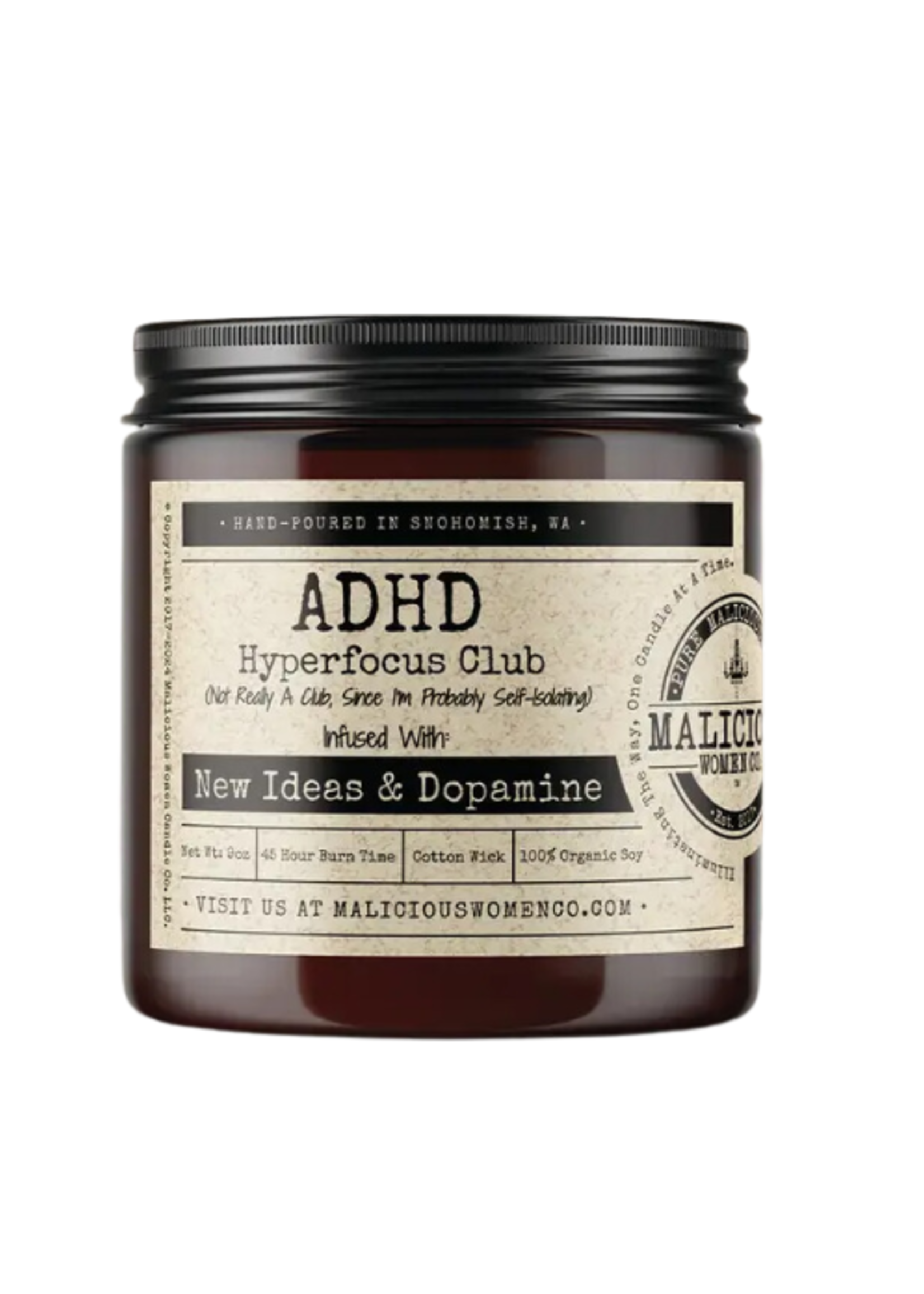 Malicious Woman Candle Co. ADHD Hyperfocus Club Candle