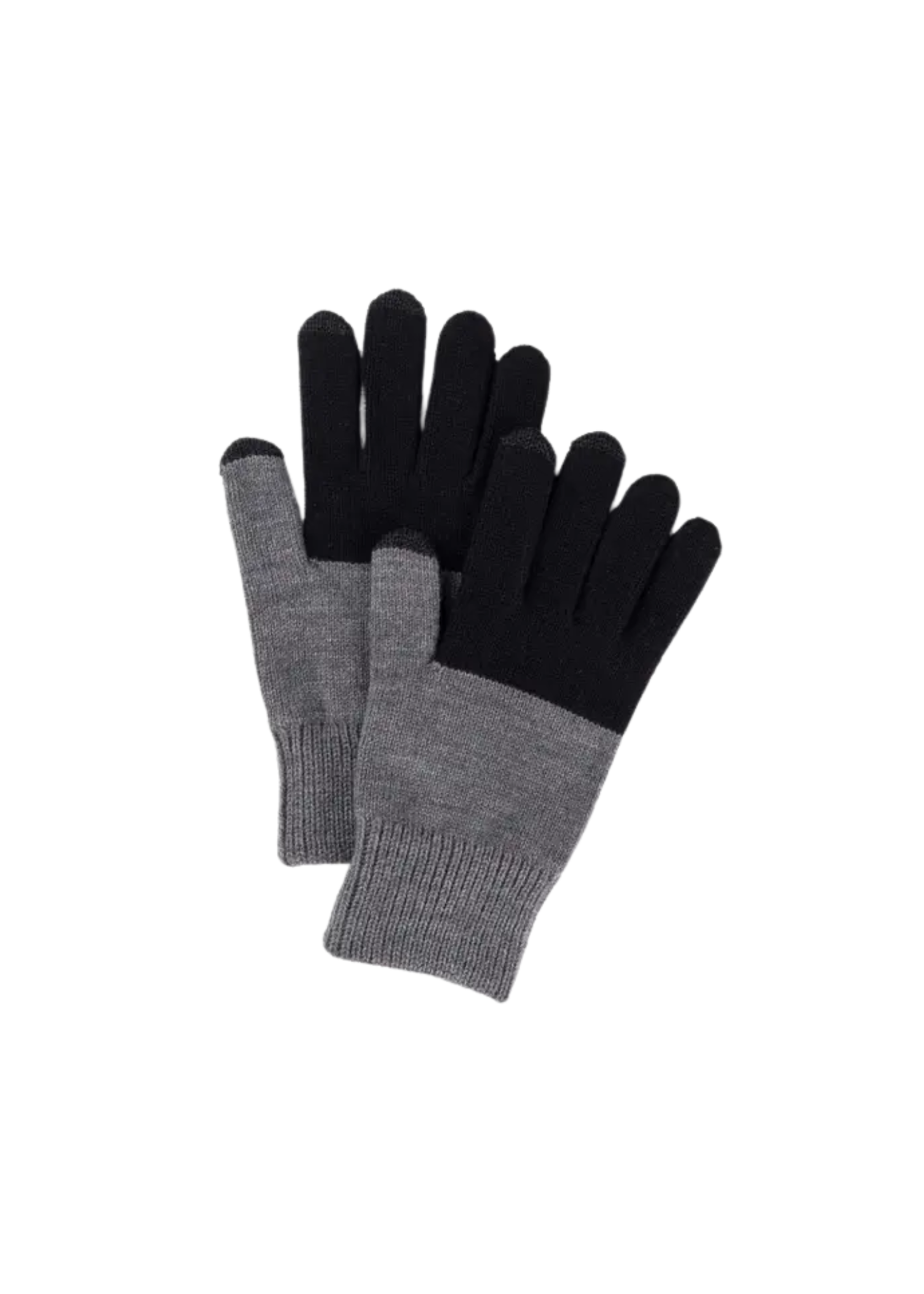 Verloop Colorblock Knit Touchscreen Gloves - Black Grey