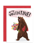 Grey Street Paper Valentine's Day Card - Be My Valentine Bear