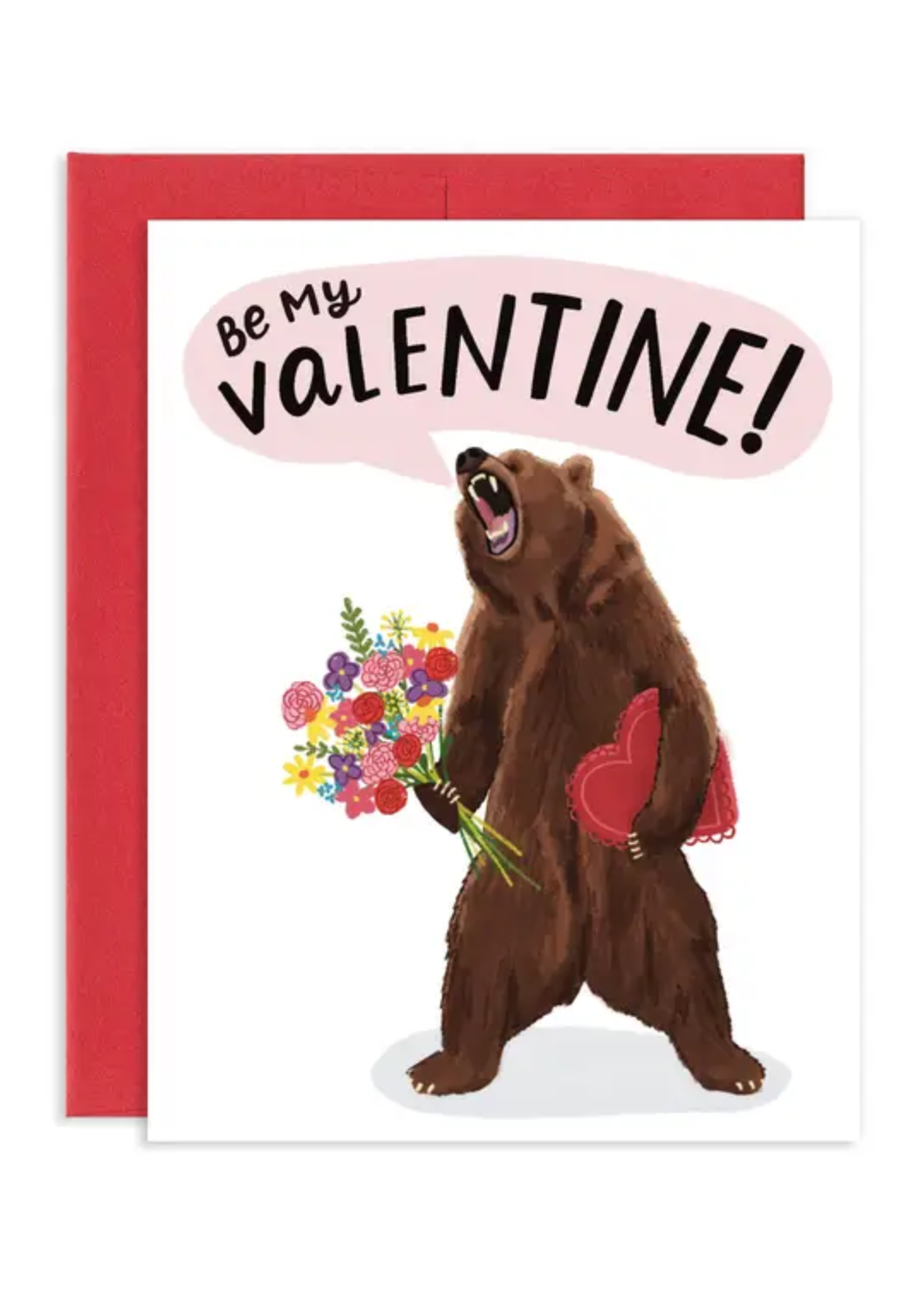 Grey Street Paper Valentine's Day Card - Be My Valentine Bear