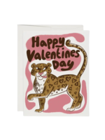Red Cap Cards Valentine's Day Card - Valentines Leopard