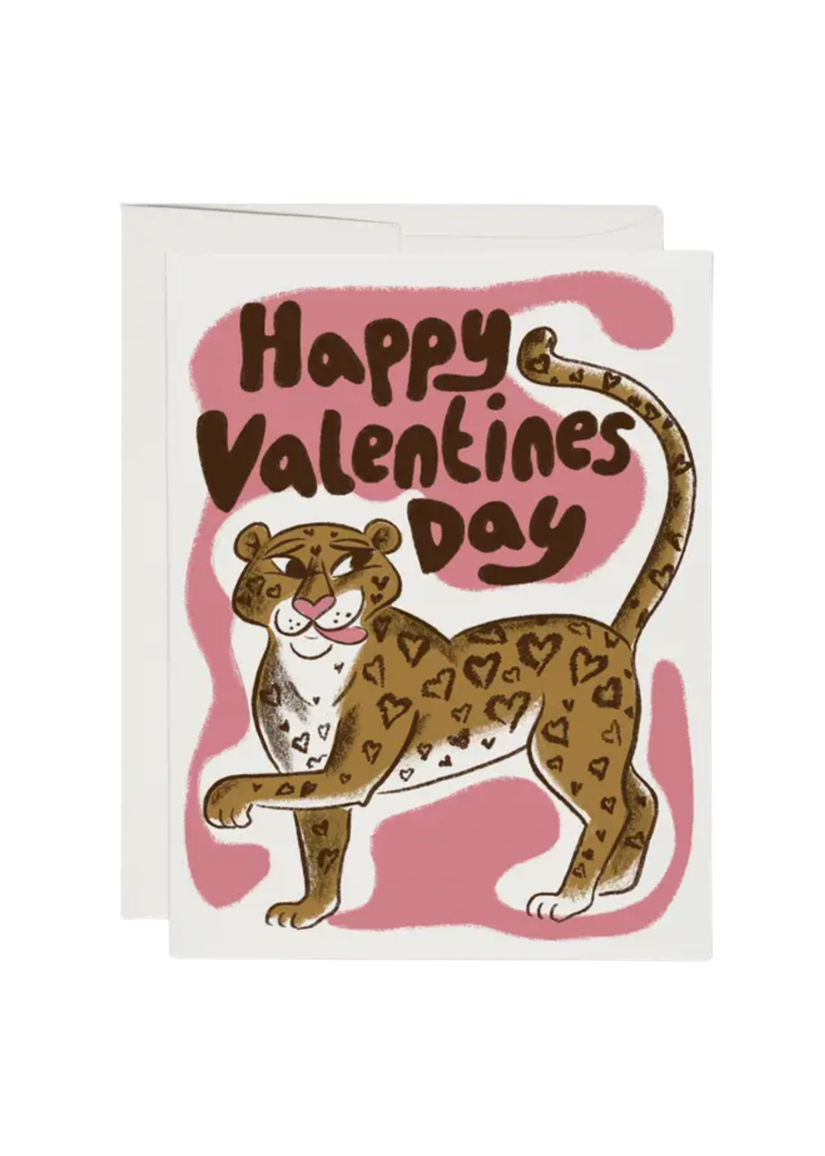 Red Cap Cards Valentine's Day Card - Valentines Leopard
