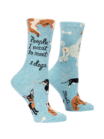 Blue Q People I Want To Meet-Dogs Women's Socks