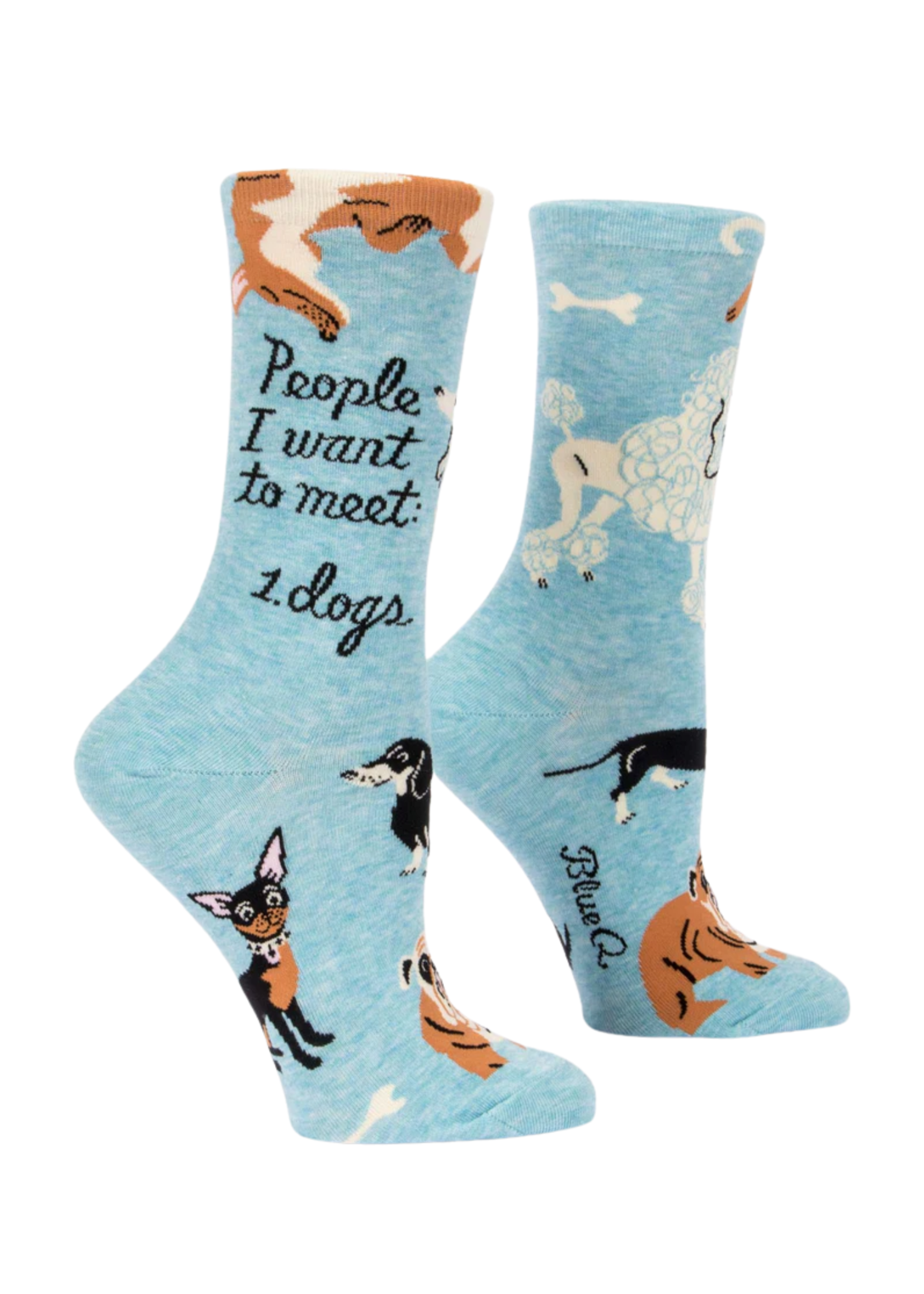 Blue Q People I Want To Meet-Dogs Women's Socks