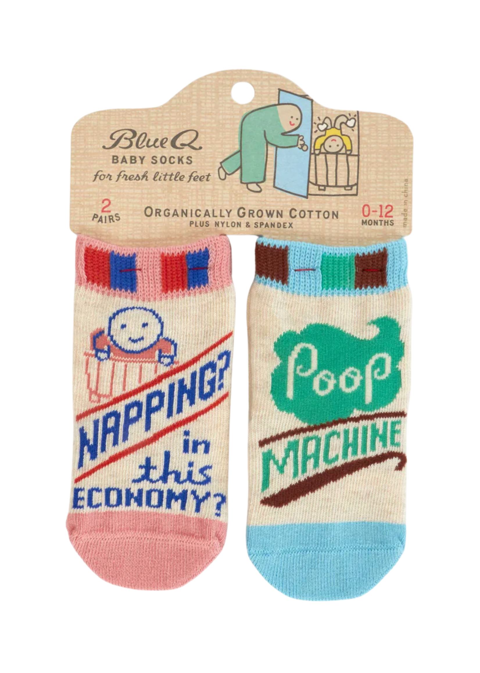 Blue Q Napping In This Economy? / Poop Machine Baby Socks