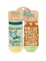 Blue Q Cuddle Bug / Make Us Both Cry Baby Socks