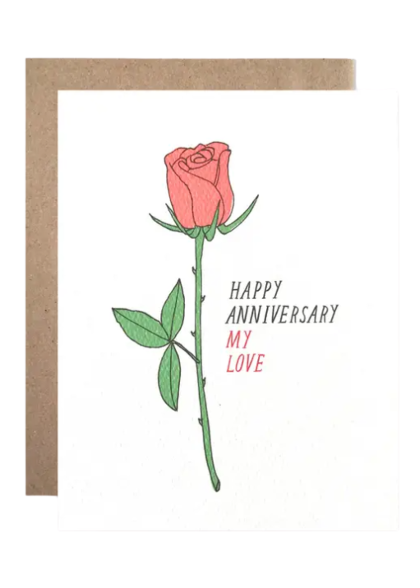 Hartland Cards Anniversary Card - Rose