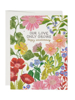 Red Cap Cards Anniversary Card - Love Only Grows