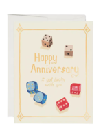Red Cap Cards Anniversary Card - Lucky Dice